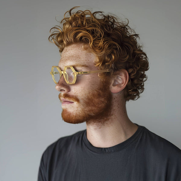 London Mole Malibu Reading Glasses In Rubberised Transparent Honey