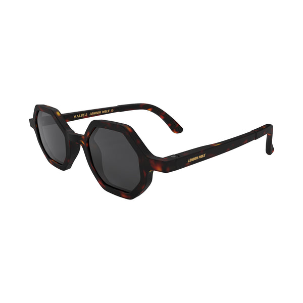 London Mole Malibu Sunglasses In Rubberised Tortoiseshell
