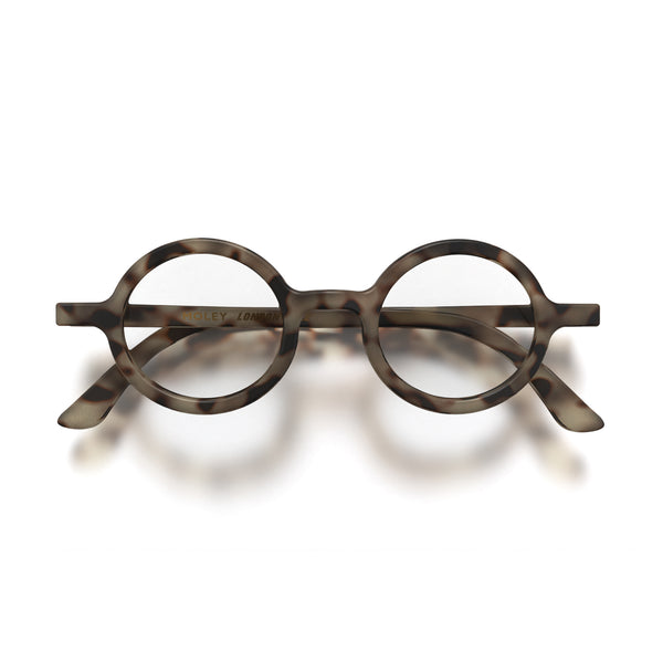 london mole Moley reading glasses in matt pale tortoiseshell