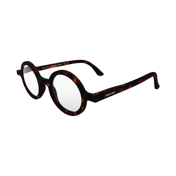 London Mole Moley Reading Glasses In Matt Tortoiseshell