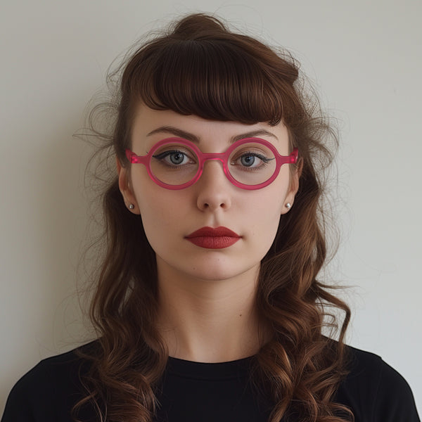 London Mole Moley Reading Glasses In Rubberised Fluorescent Transparent Pink