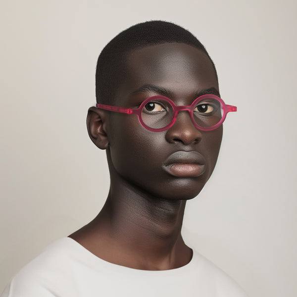 London Mole Moley Reading Glasses In Rubberised Fluorescent Transparent Pink