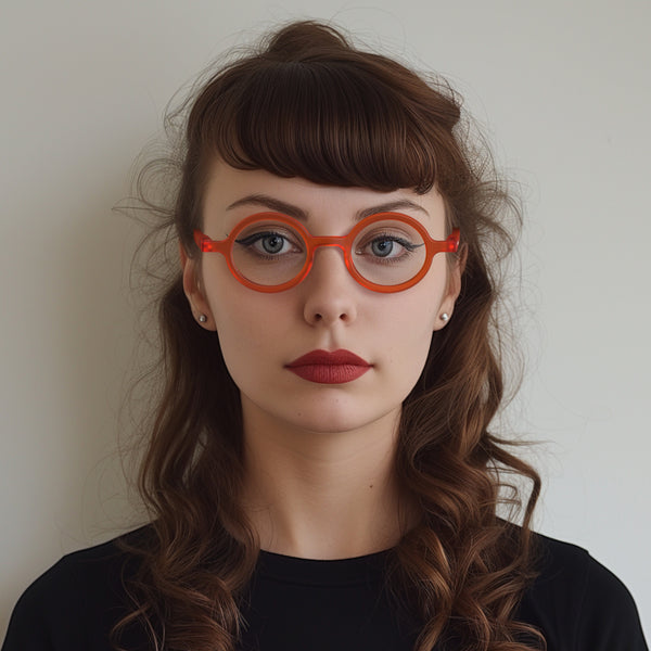 London Mole Moley Reading Glasses In Rubberised Fluorescent Transparent Orange