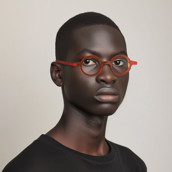 London Mole Moley Reading Glasses In Rubberised Fluorescent Transparent Orange