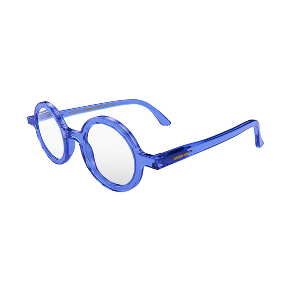 London Mole Moley Reading Glasses In Transparent Blue
