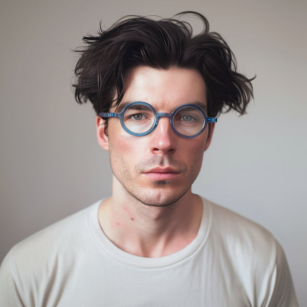 London Mole Moley Reading Glasses In Transparent Blue