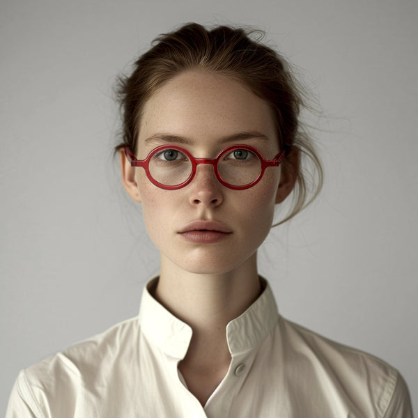 London Mole Moley Reading Glasses In Transparent Red