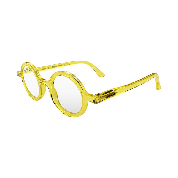 London Mole Moley Reading Glasses In Transparent Yellow