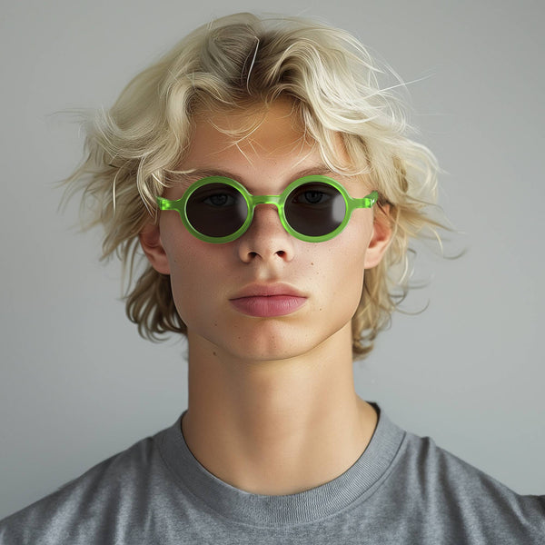 London Mole Moley Sunglasses In Rubberised Fluorescent Transparent Green