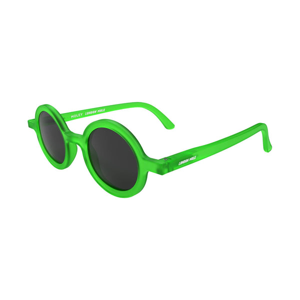 London Mole Moley Sunglasses In Rubberised Fluorescent Transparent Green