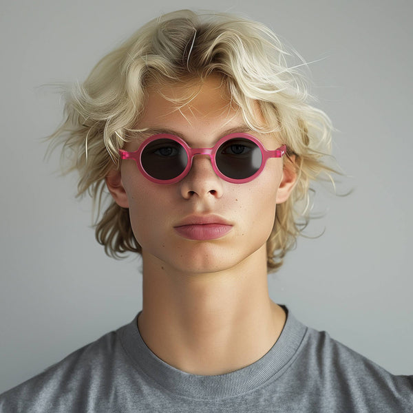 London Mole Moley Sunglasses In Rubberised Fluorescent Transparent Pink