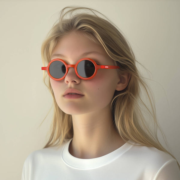 London Mole Moley Sunglasses In Rubberised Fluorescent Transparent Orange