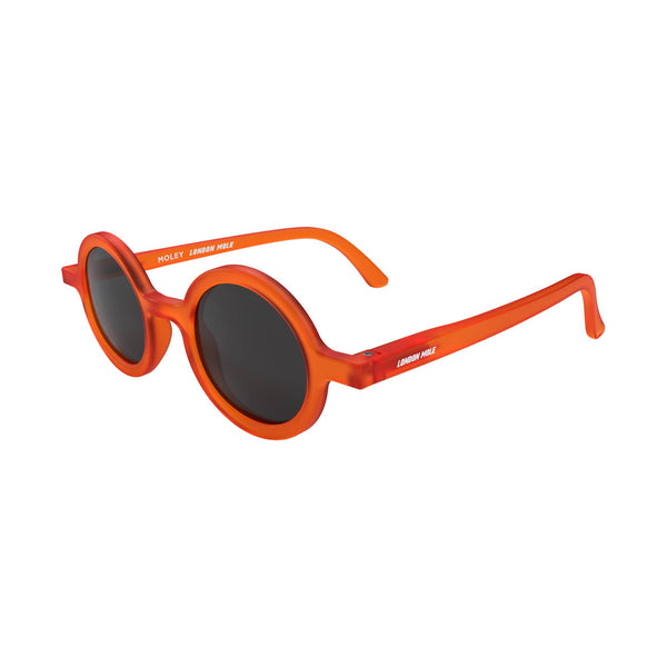 London Mole Moley Sunglasses In Rubberised Fluorescent Transparent Orange