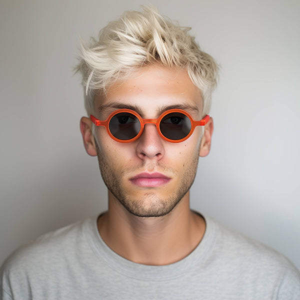 London Mole Moley Sunglasses In Rubberised Fluorescent Transparent Orange