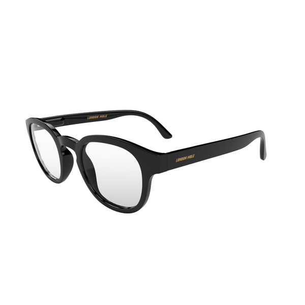 London Mole Monalux Blue Blocker Glasses In Gloss Black