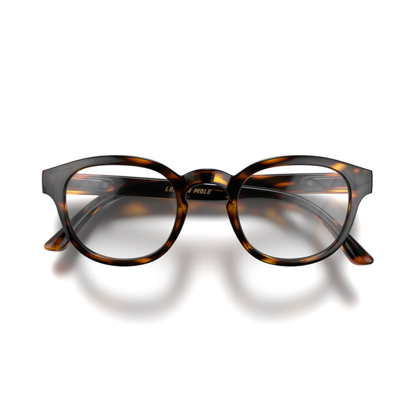london mole Monalux reading glasses in gloss tortoiseshell