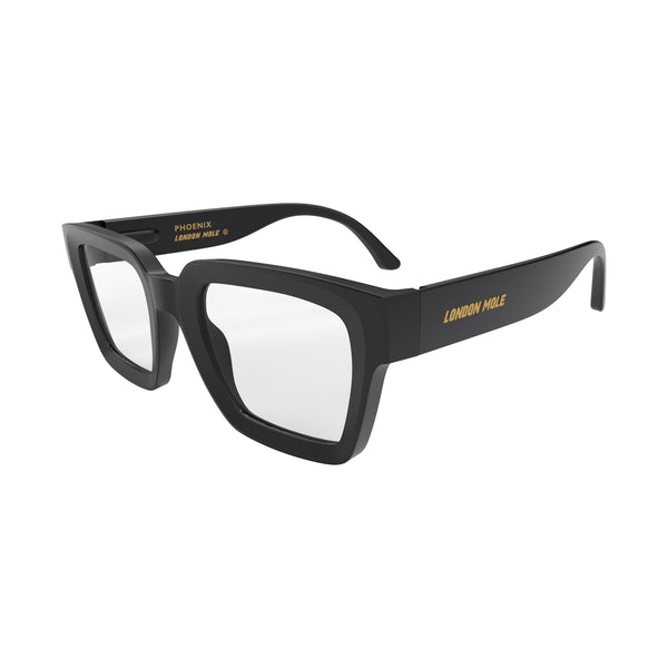 London Mole Phoenix Reading Glasses In Rubberised Black