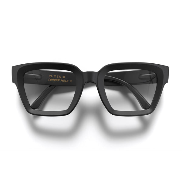 london mole Phoenix reading glasses in rubberised black