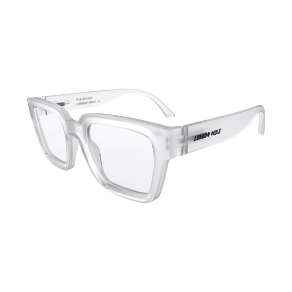 London Mole Phoenix Reading Glasses In Rubberised Transparent