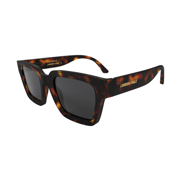 London Mole Phoenix Sunglasses In Rubberised Tortoiseshell