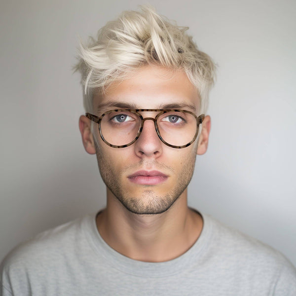 London Mole Pilot Blue Blocker Glasses In Gloss Pale Tortoiseshell