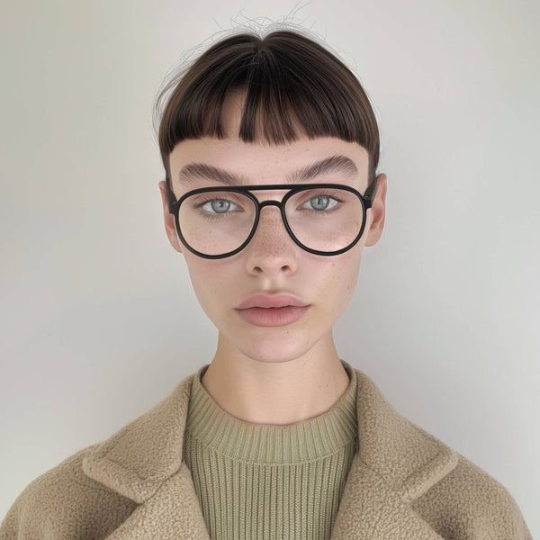 London Mole Pilot Blue Blocker Glasses In Matt Black