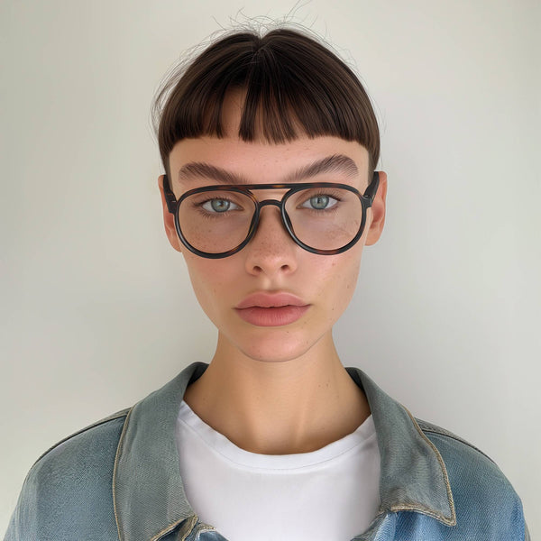 London Mole Pilot Blue Blocker Glasses In Matt Tortoiseshell