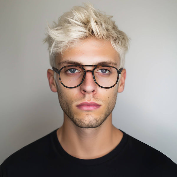 London Mole Pilot Blue Blocker Glasses In Matt Tortoiseshell