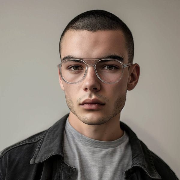 London Mole Pilot Blue Blocker Glasses In Transparent