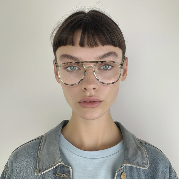 London Mole Pilot Reading Glasses In Gloss Pale Tortoiseshell