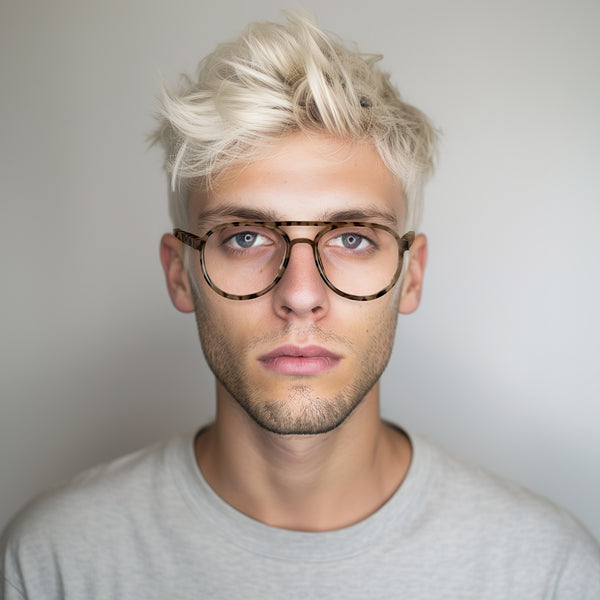 London Mole Pilot Reading Glasses In Gloss Pale Tortoiseshell