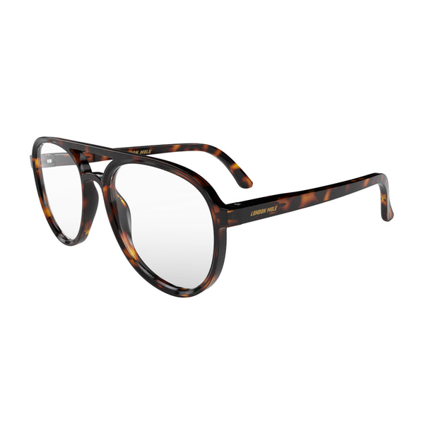 London Mole Pilot Reading Glasses In Gloss Tortoiseshell