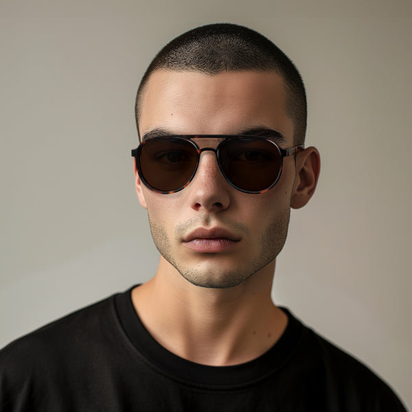 London Mole Pilot Sunglasses In Gloss Tortoiseshell With Brown Lenses