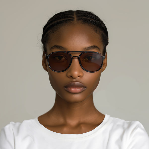 London Mole Pilot Sunglasses In Gloss Tortoiseshell With Brown Lenses