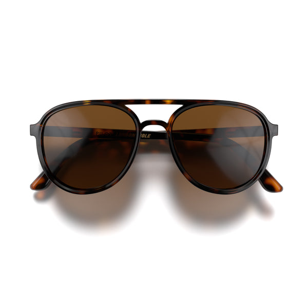 london mole Pilot sunglasses in gloss tortoiseshell with brown lenses