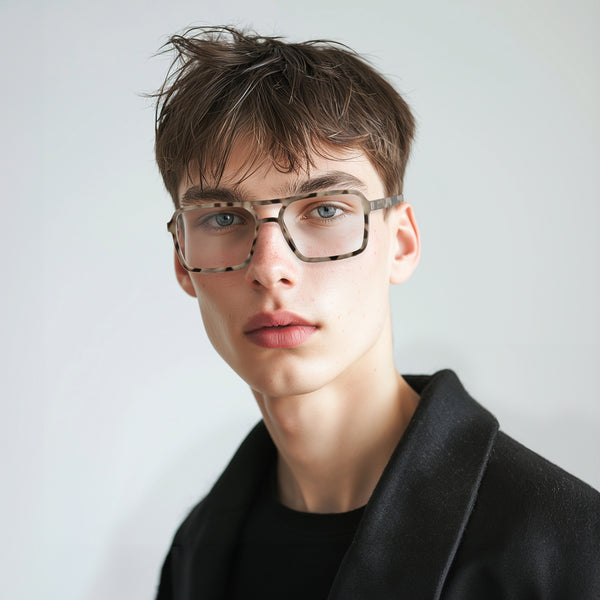 London Mole Spy Blue Blocker Glasses In Gloss Pale Tortoiseshell