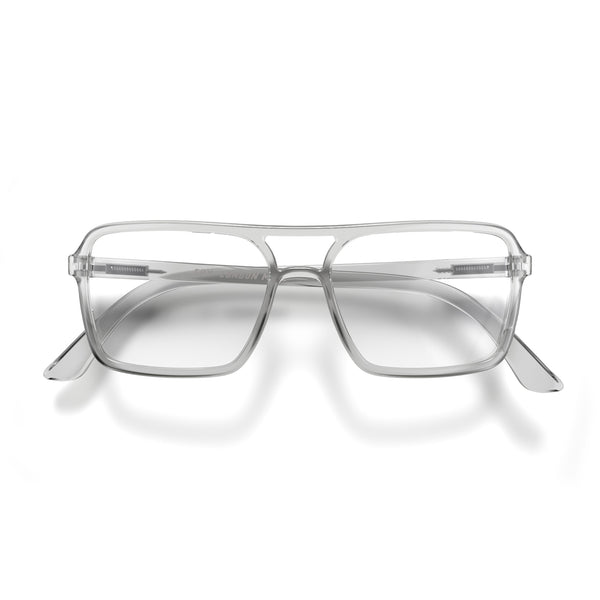 london mole Spy blue blocker glasses in transparent
