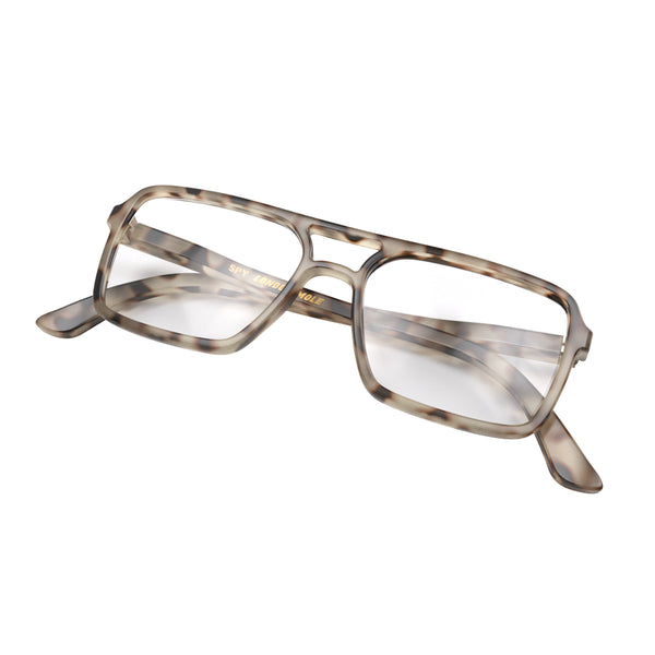 London Mole Spy Reading Glasses In Gloss Pale Tortoiseshell