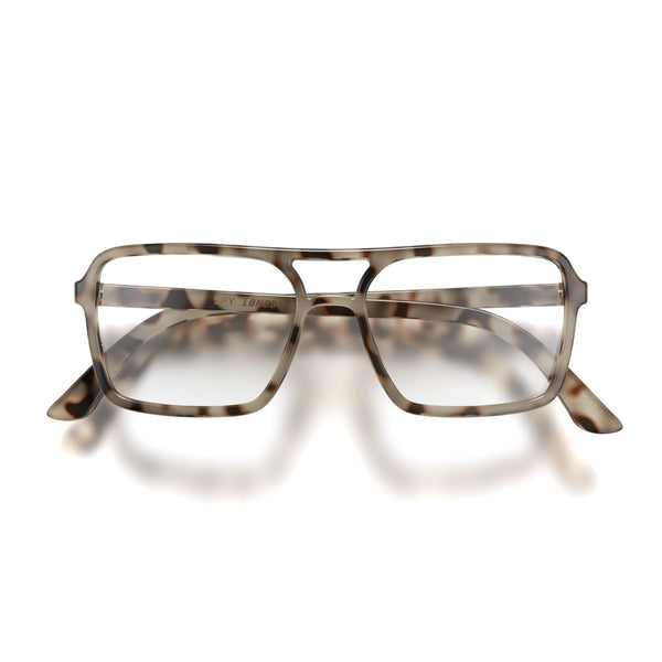 london mole Spy reading glasses in gloss pale tortoiseshell