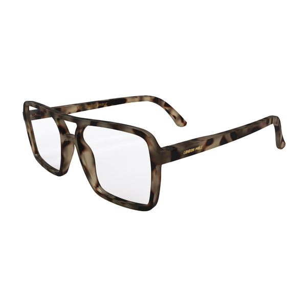 London Mole Spy Reading Glasses In Matt Pale Tortoiseshell