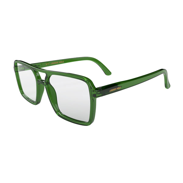 London Mole Spy Reading Glasses In Transparent Green