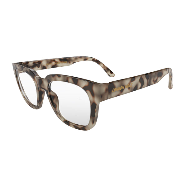 London Mole Tricky Blue Blocker Glasses In Gloss Pale Tortoiseshell