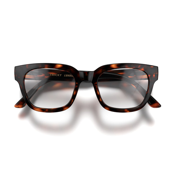 london mole Tricky blue blocker glasses in gloss tortoiseshell