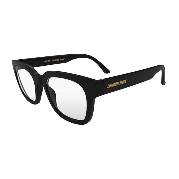 London Mole Tricky Blue Blocker Glasses In Matt Black