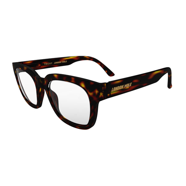 London Mole Tricky Blue Blocker Glasses In Matt Tortoiseshell