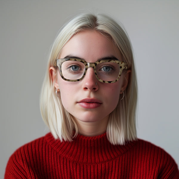 London Mole Tricky Reading Glasses In Gloss Pale Tortoiseshell