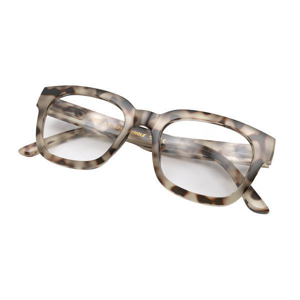 London Mole Tricky Reading Glasses In Gloss Pale Tortoiseshell