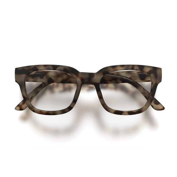 london mole Tricky reading glasses in matt pale tortoiseshell