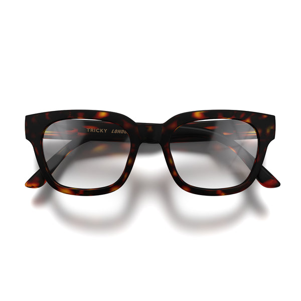 london mole Tricky reading glasses in matt tortoiseshell