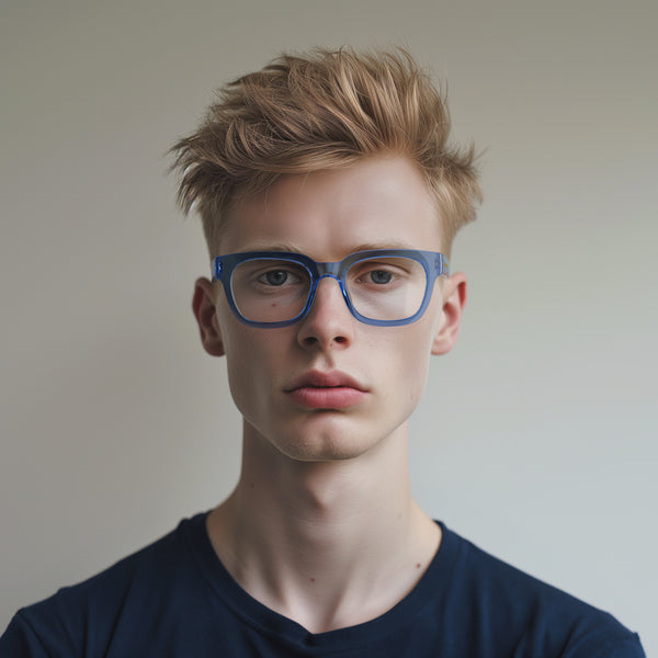 London Mole Tricky Reading Glasses In Transparent Blue